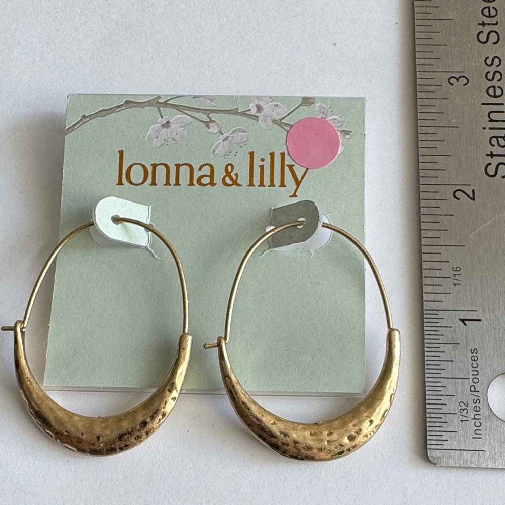 Lonna & Lilly Textured Gold-tone Hoop Earrings